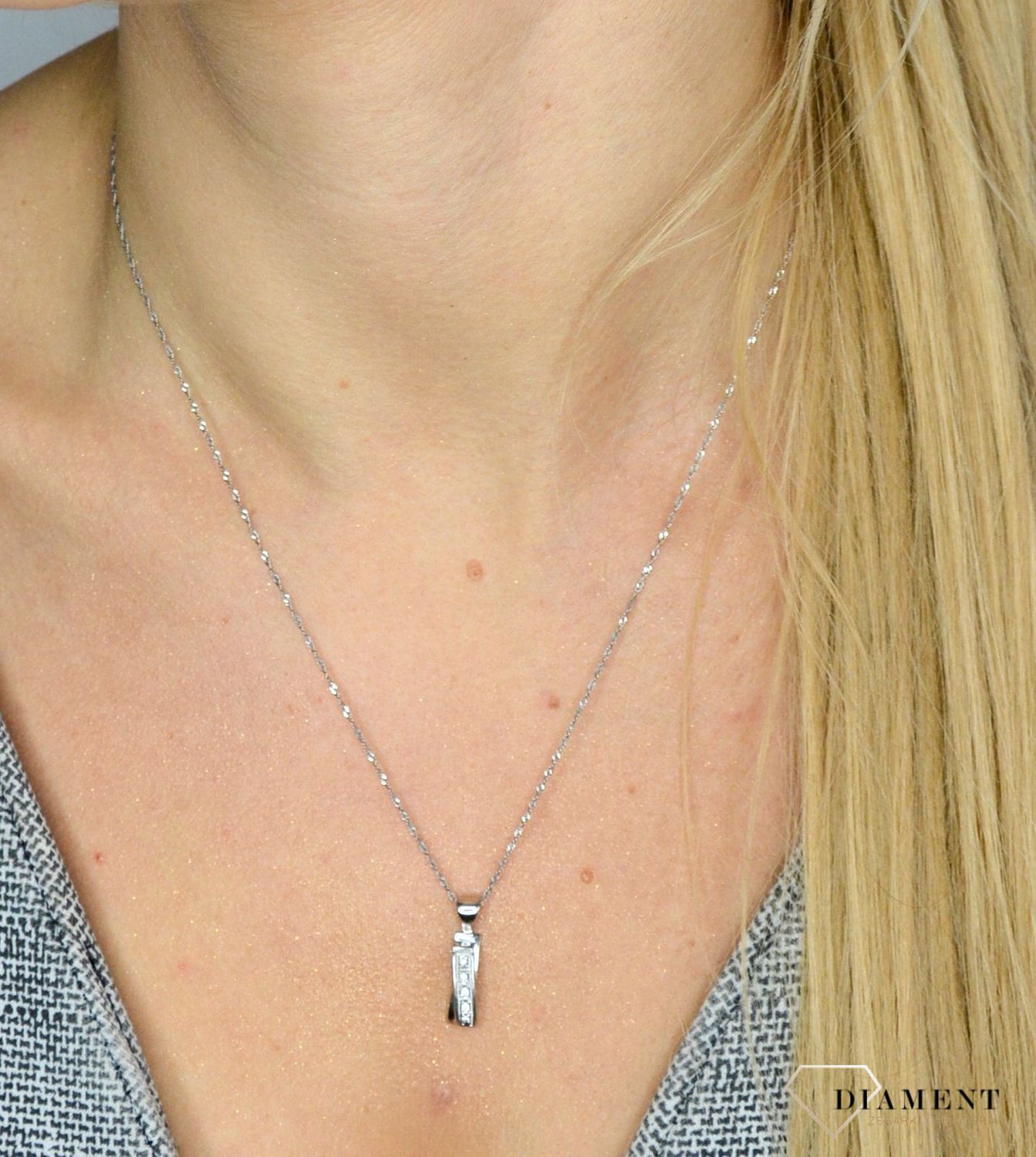 Złoty łańcuszek 585 Białe Złoto Singapur 1 mm DIA-LAN-1151B-585 1mm ✅ Złoty łańcuszek wykonany z białego złota próby 585 ✅.jpg